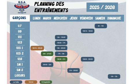 Planning Saison Garçons 2025-2026